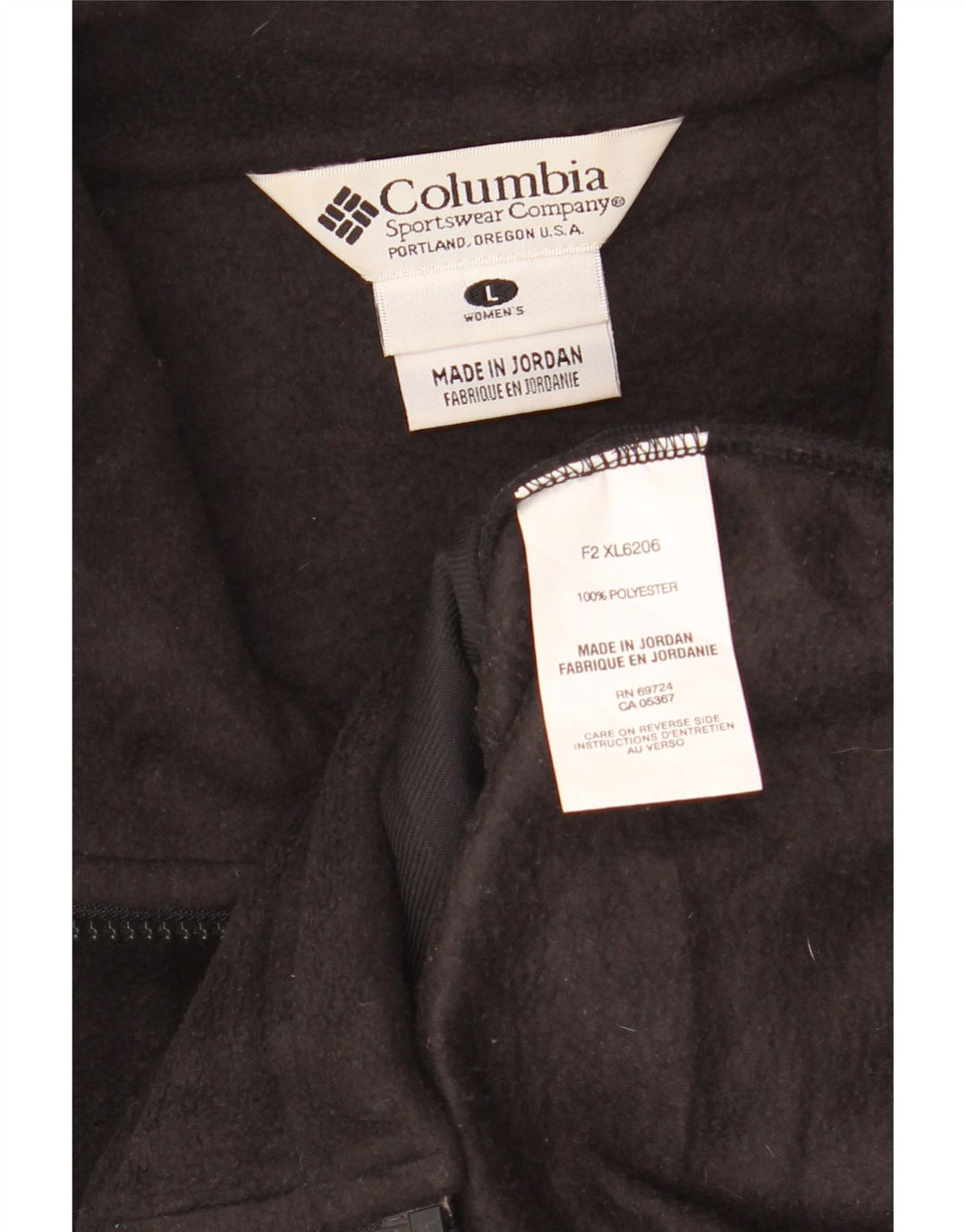 COLUMBIA Chaleco polar para mujer UK 46 Grande Poliéster negro
