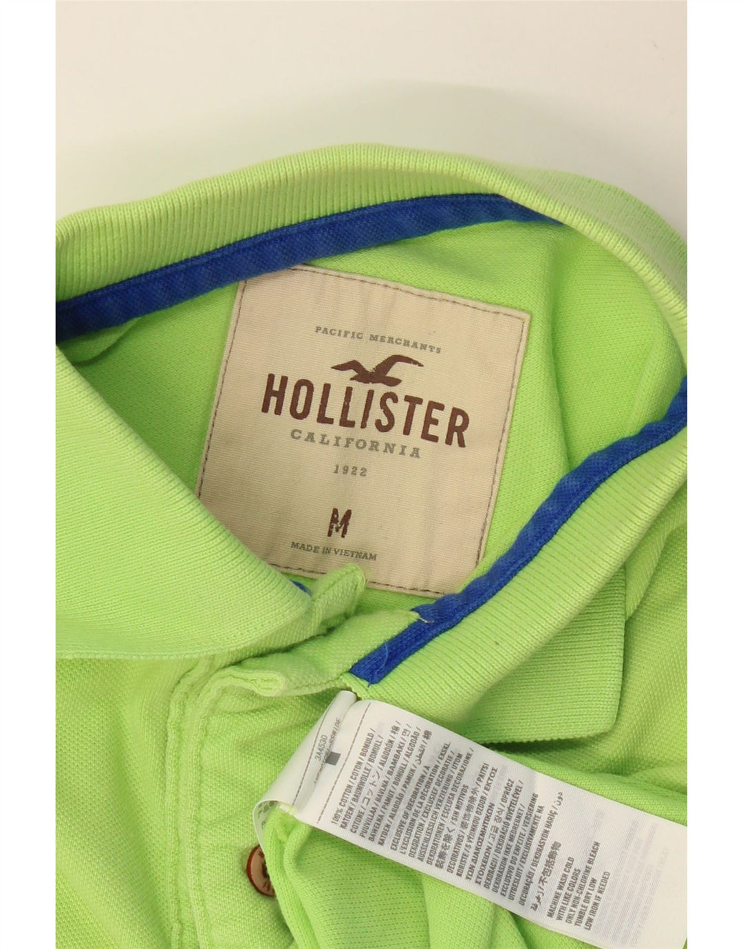 HOLLISTER Polo Hombre Algodón Verde Medio