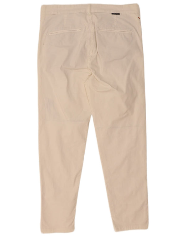 Zara Mens Slim Chino Pantalones EU 38 Small W30 L26 Blanco
