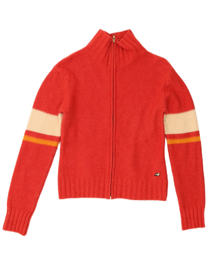 Asics - Cárdigan para mujer, talla 40, color rojo, lana de cordero