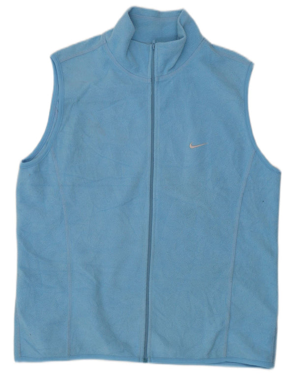 Nike - Chaleco polar para mujer (talla 40), poliéster azul grande
