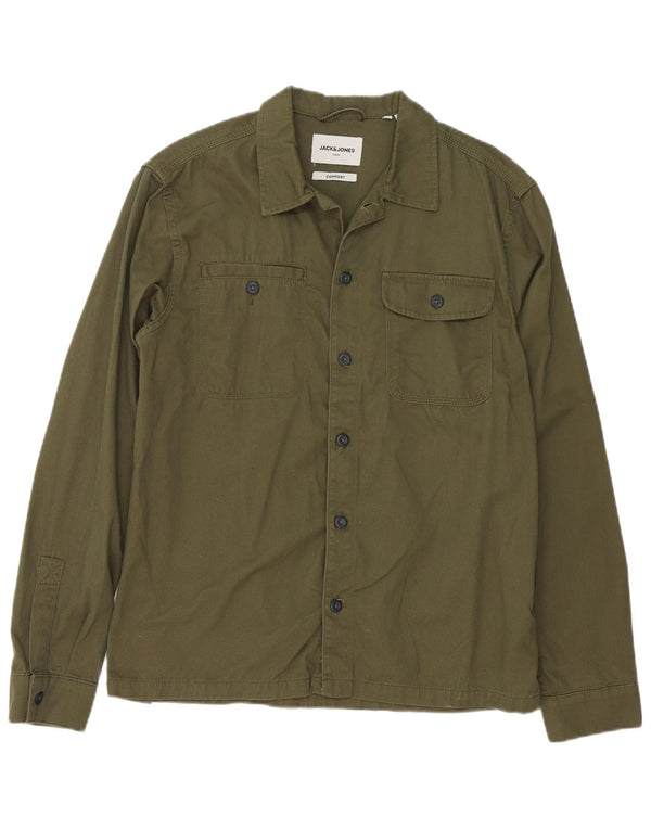 Camisa Jack & Jones Hombre Grande Caqui Algodón