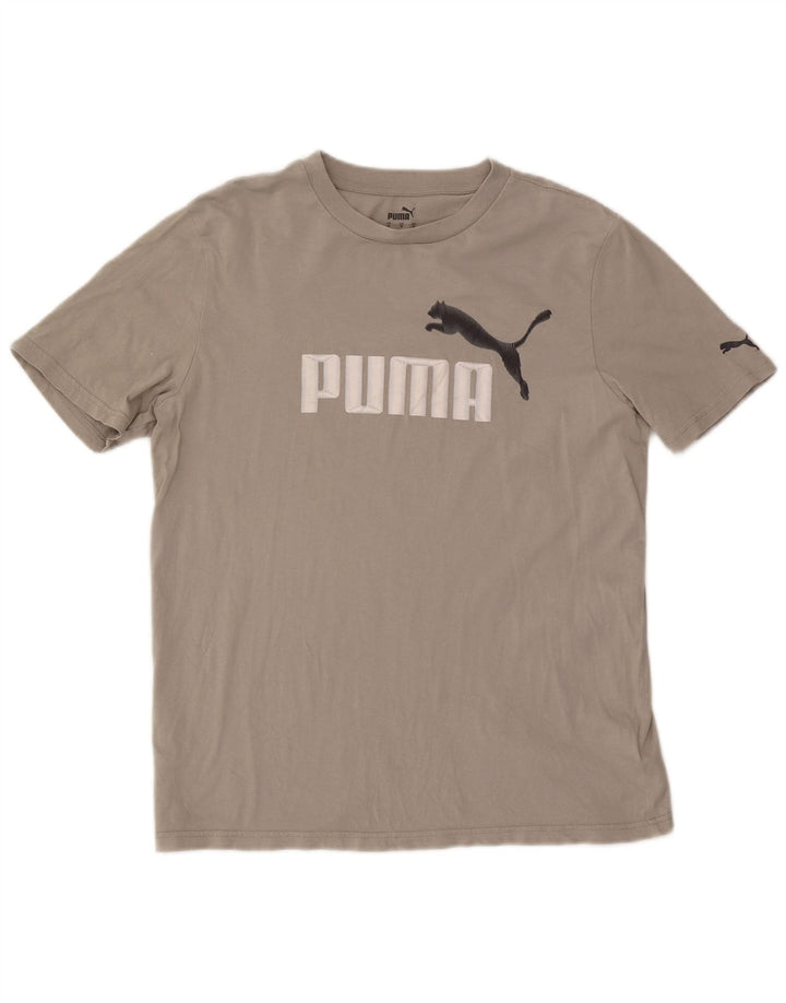 Puma Camiseta gráfica para hombre Top de algodón gris medio