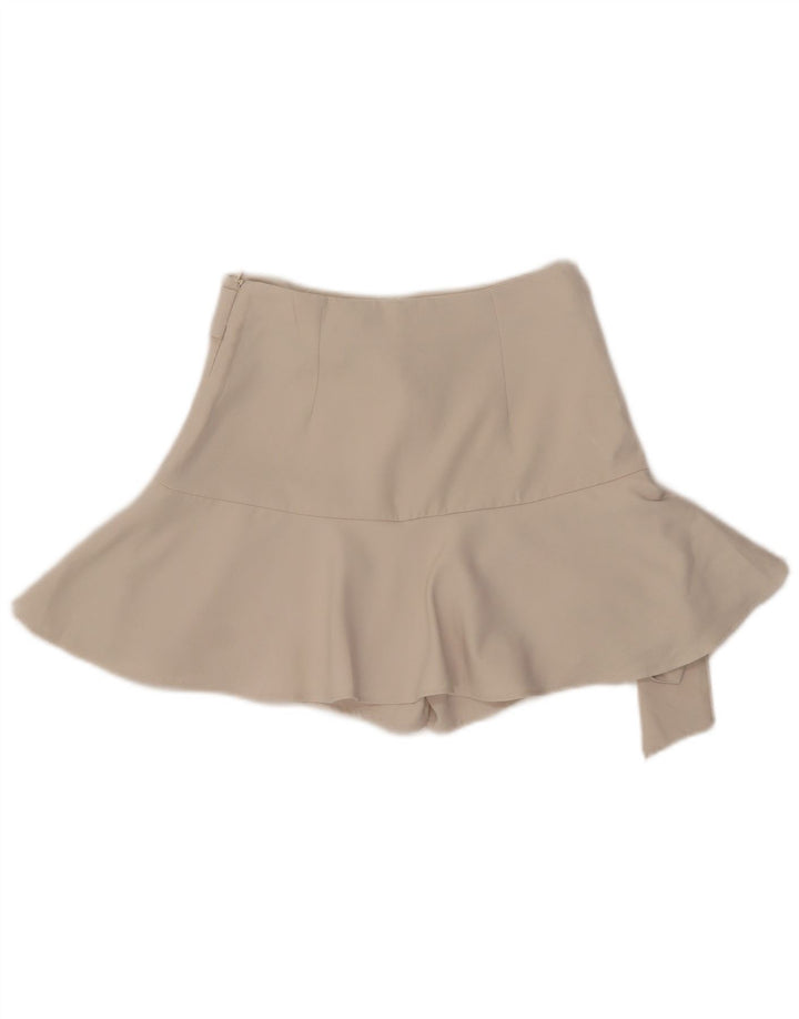 Zara Mujer Falda Pantalón UK 4 XS Beige Poliéster
