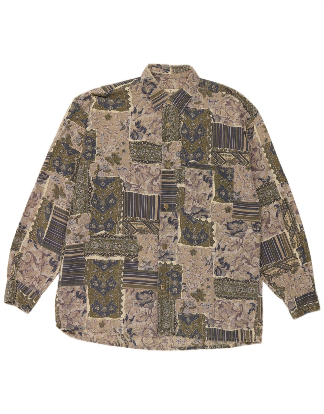 Hatico Camisa De Hombre Grande Patchwork Multicolor
