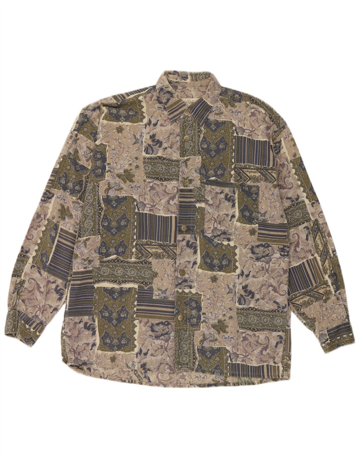 Hatico Camisa De Hombre Grande Patchwork Multicolor