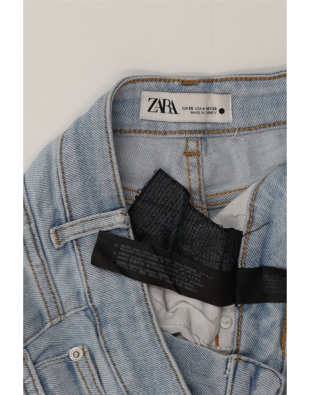 ZARA Vaqueros Tapered Mujer EU 36 XS W26 L28 Algodón Azul