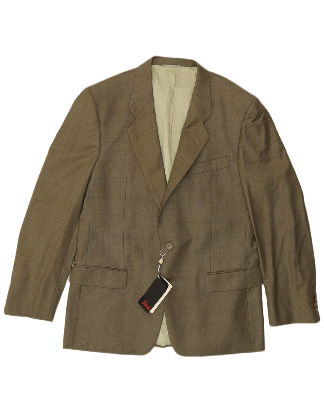 Facis Chaqueta tipo blazer con 1 botón para hombre IT 50 Large Khaki New Wool