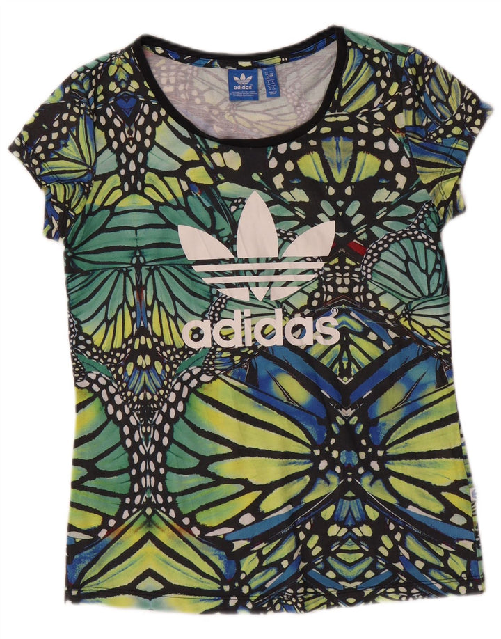 Adidas Camiseta gráfica para mujer Top UK 12 Poliéster verde medio