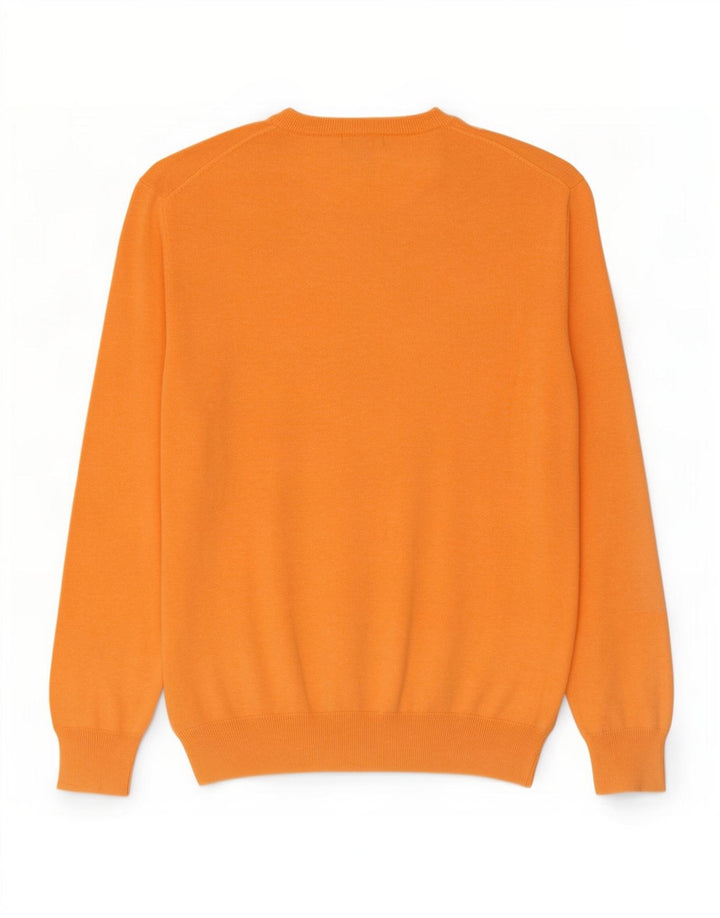 Gant Jersey con cuello en V para hombre, talla grande, algodón naranja