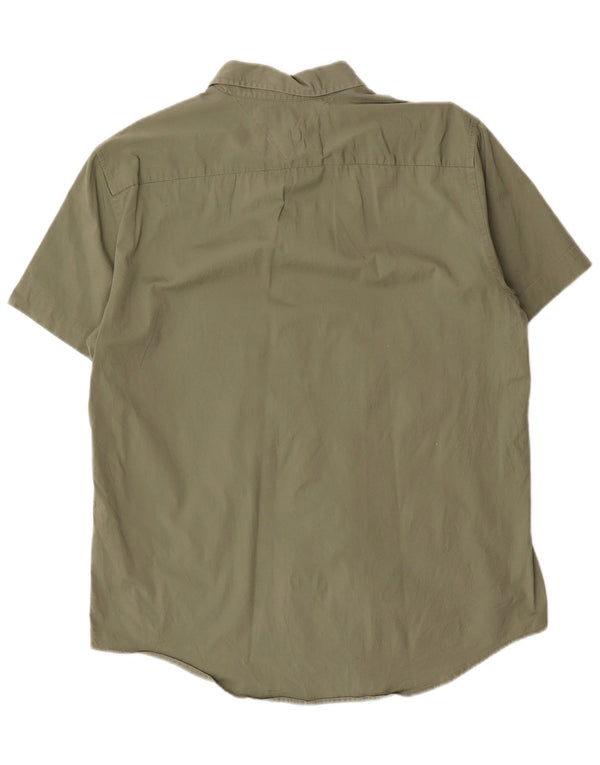 Tommy Hilfiger Camisa Slim Fit De Manga Corta Para Hombre Algodón Verde Grande