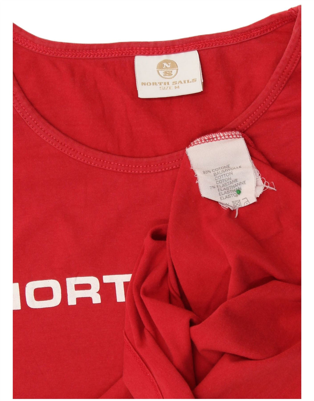 NORTH SAILS Camiseta corta con gráfico para mujer UK 40 Algodón rojo mediano