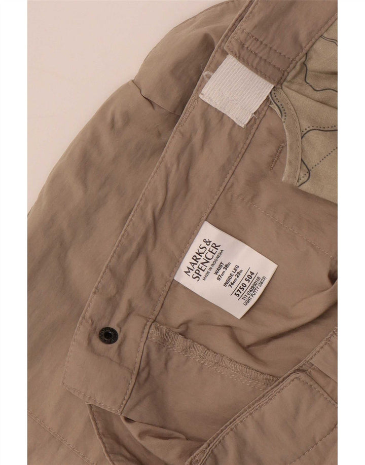 Marks & Spencer Pantalones cortos tipo cargo para hombre W38 XL Algodón beige