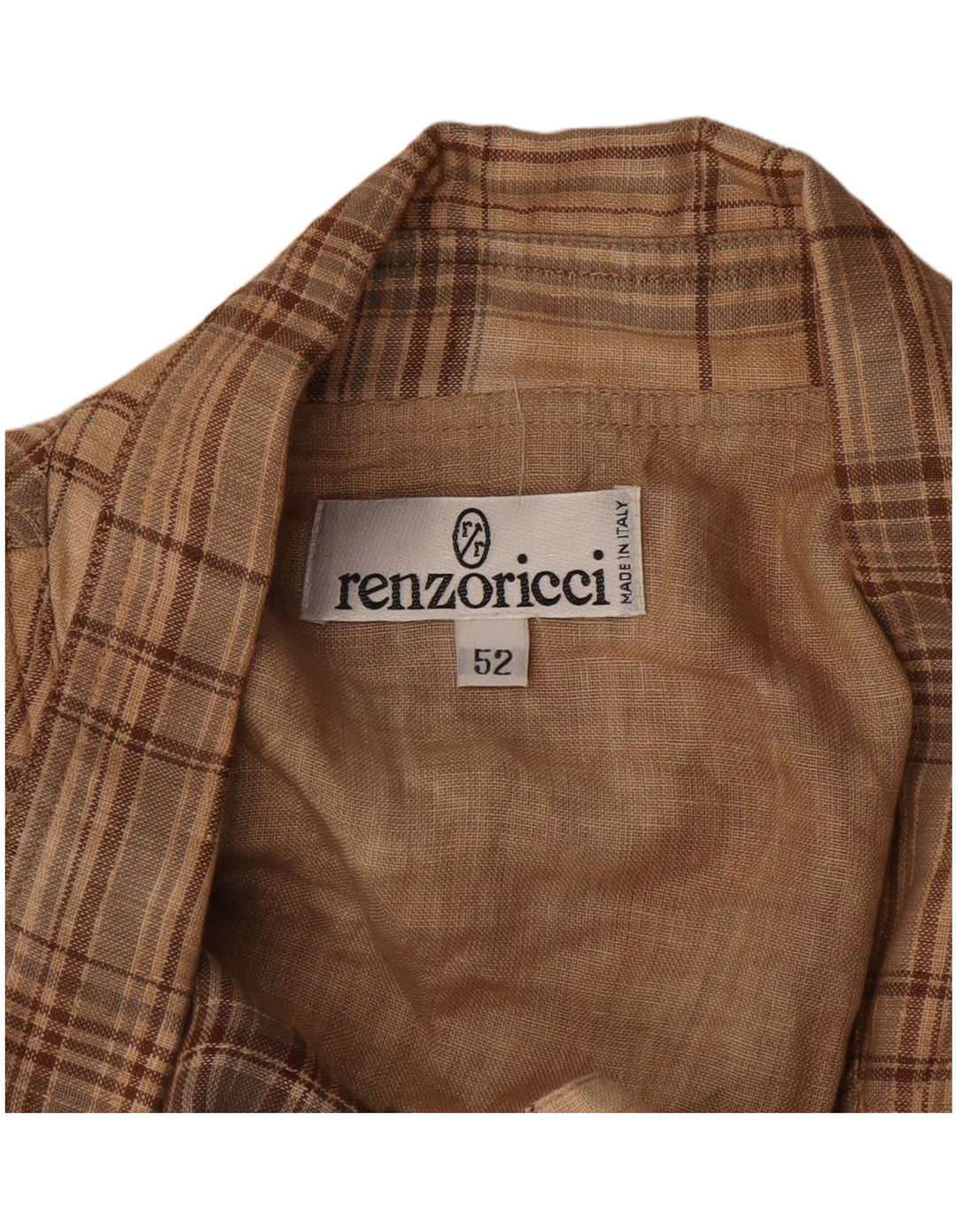 Vintage hombres 3 botones Blazer chaqueta IT 52 XL Beige Check