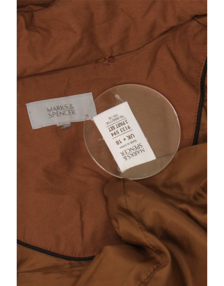 Marks & Spencer Chaqueta Parka Extragrande con Capucha para Mujer UK 40 XL Marrón