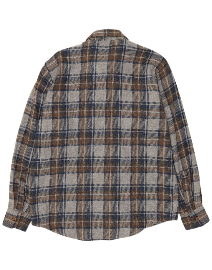 SEA BARRIER Camisa de franela para hombre Cuadros gris medio