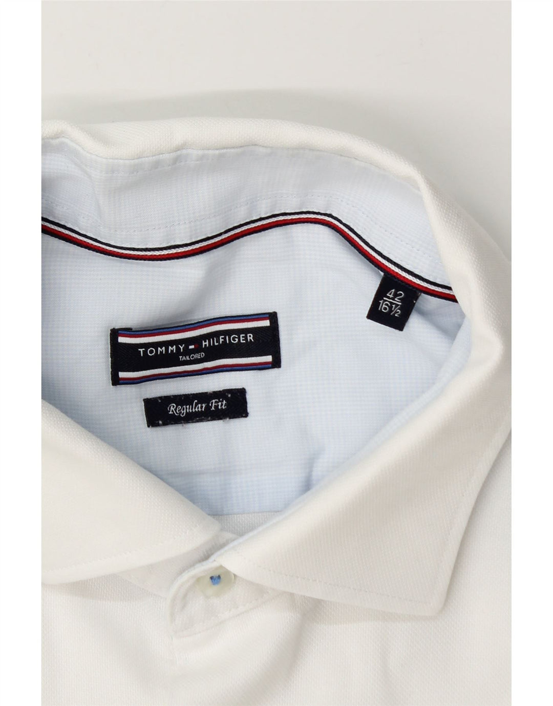 Tommy Hilfiger Camisa de corte regular para hombre Talla 42 16 1/2 Grande Blanco