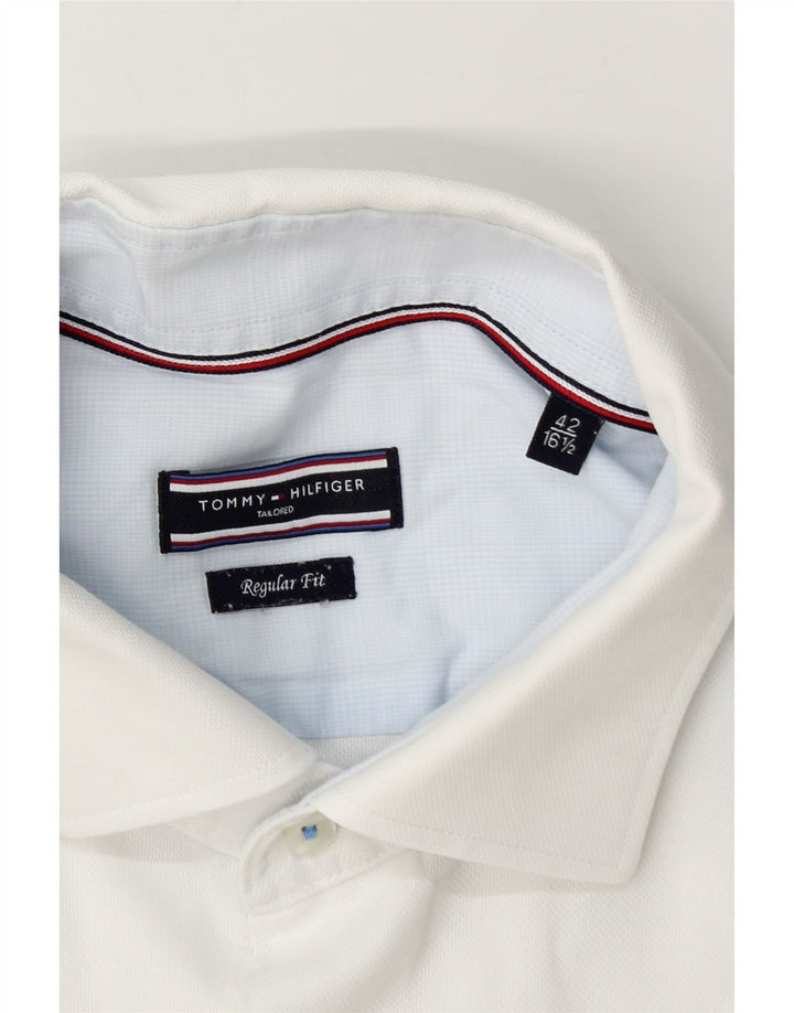 Tommy Hilfiger Camisa de corte regular para hombre Talla 42 16 1/2 Grande Blanco