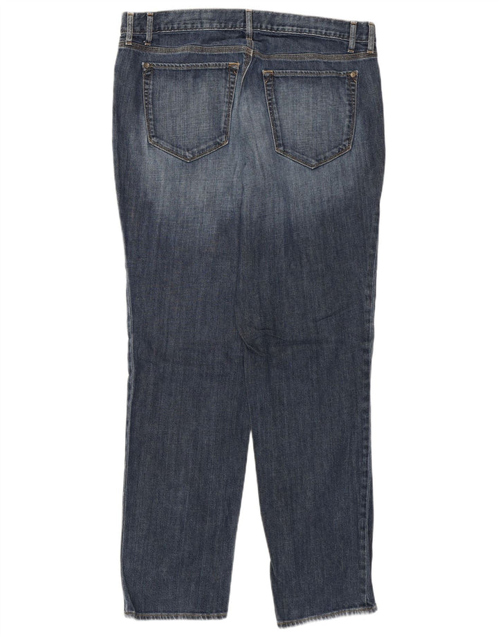 Eddie Bauer Vaqueros cónicos para mujer, estilo novio, talla 12, grande, W34, L30, algodón azul