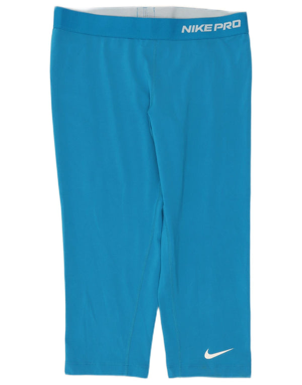 NIKE Leggings capri Dri Fit para mujer UK 44 Poliéster azul grande