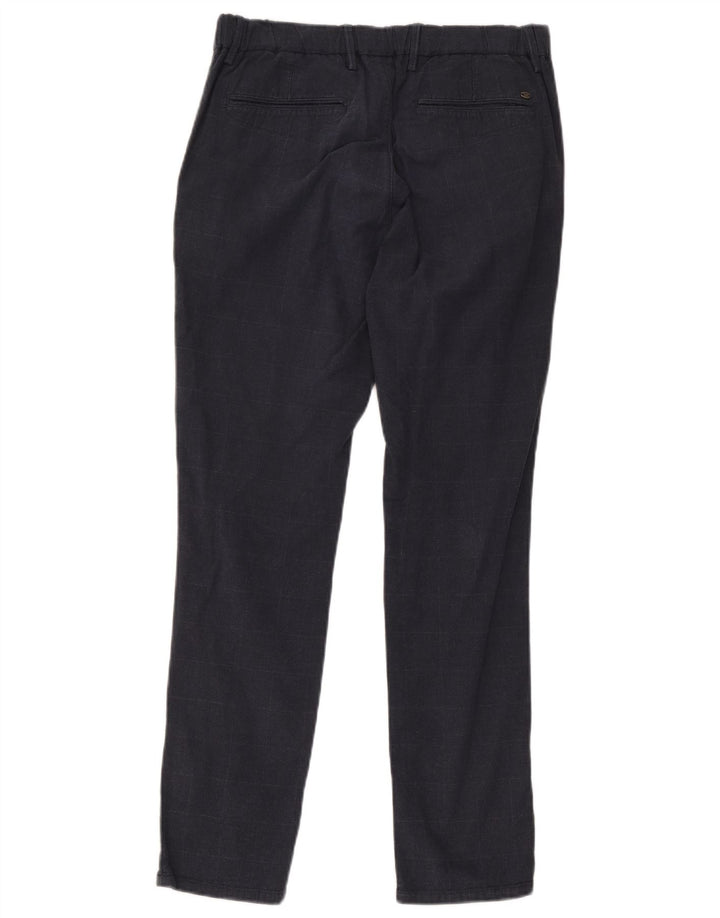 Massimo Dutti Pantalón chino para hombre EU 42 Large W32 L29 Navy Blue Check