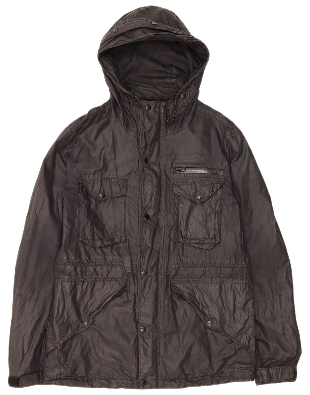 ALL SAINTS Chaqueta utilitaria con capucha para hombre UK 38 Medium Black