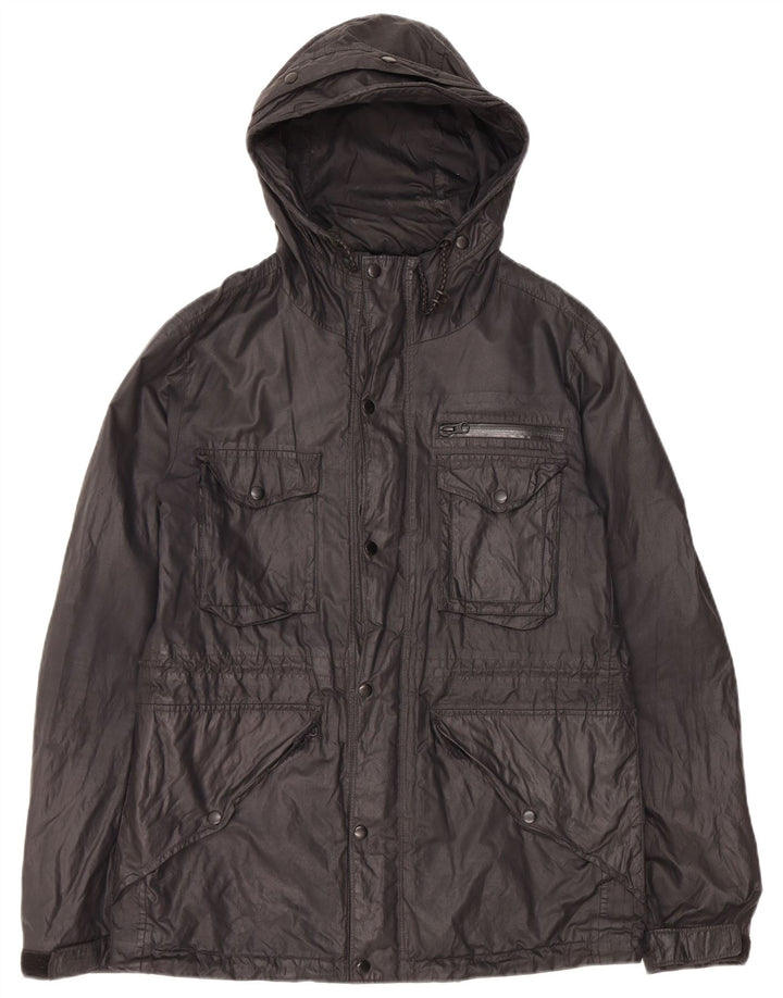 ALL SAINTS Chaqueta utilitaria con capucha para hombre UK 38 Medium Black