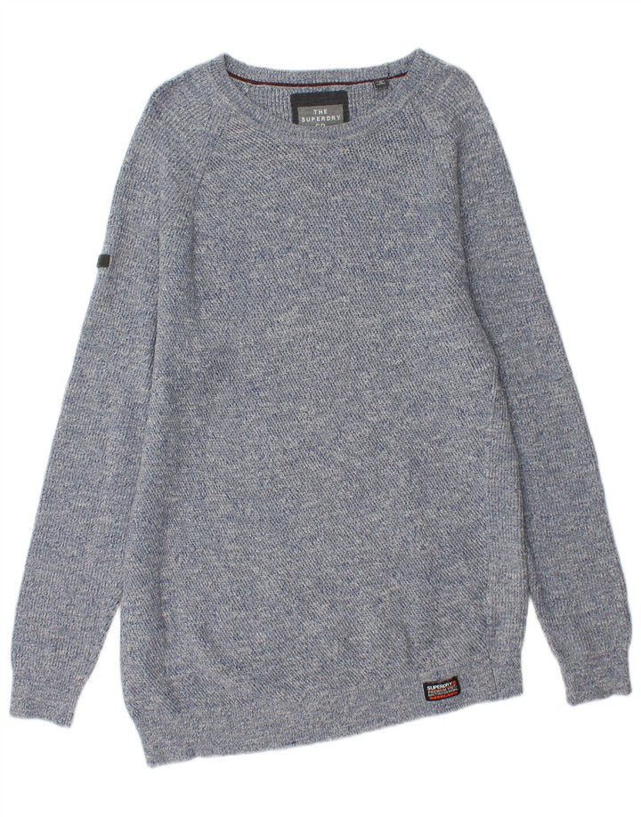 SUPERDRY Jersey largo con cuello barco para mujer UK 20 2XL Algodón azul