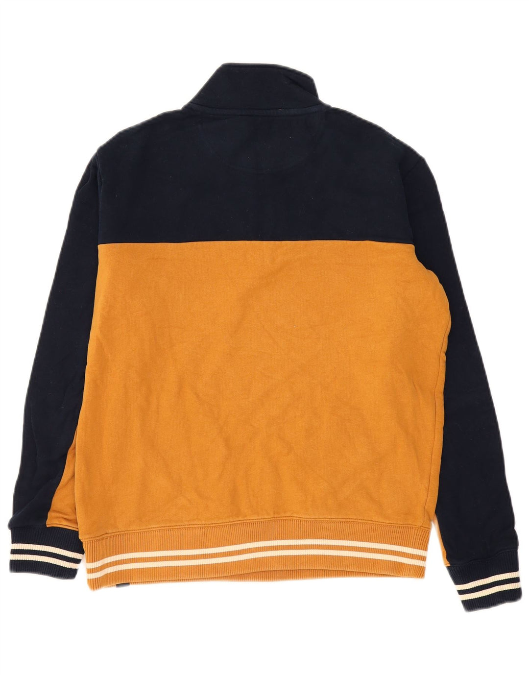 Marks & Spencer Sudadera con cuello y cremallera para hombre, tipo jersey, color amarillo, talla grande
