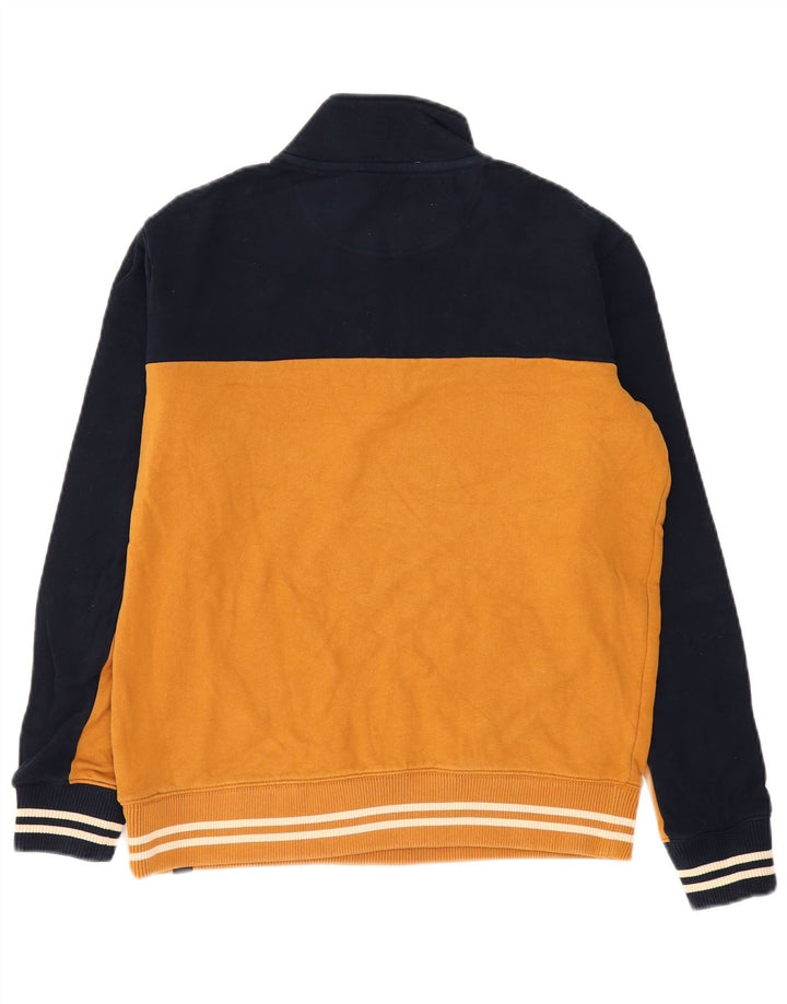 Marks & Spencer Sudadera con cuello y cremallera para hombre, tipo jersey, color amarillo, talla grande