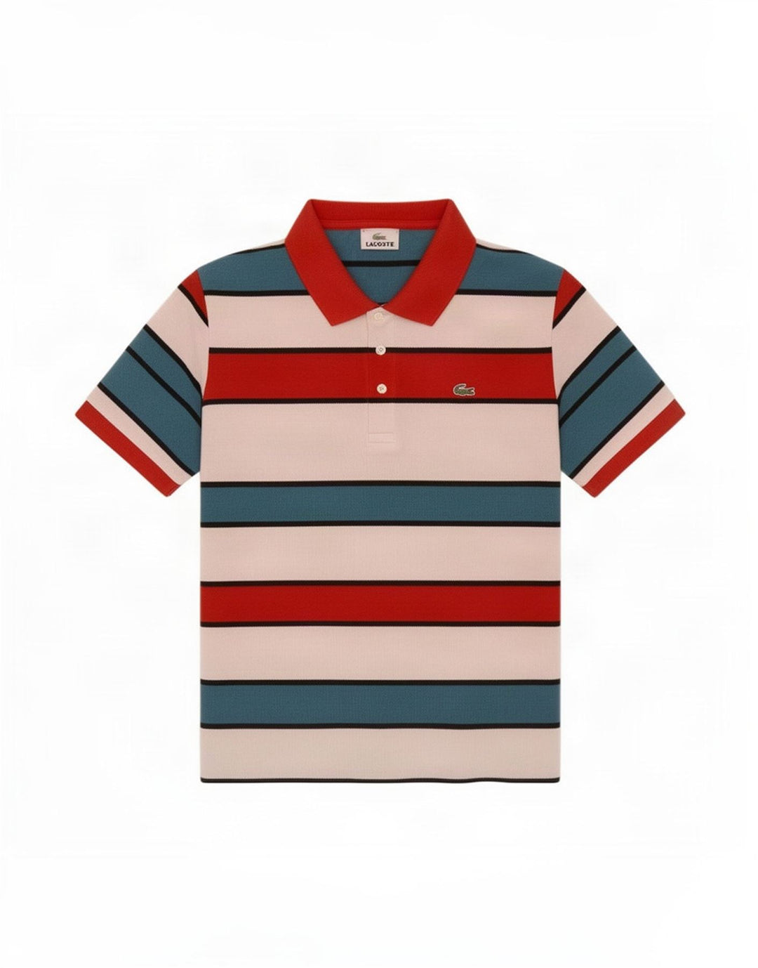 Polo Lacoste para hombre talla 4 mediano algodón a rayas multicolor