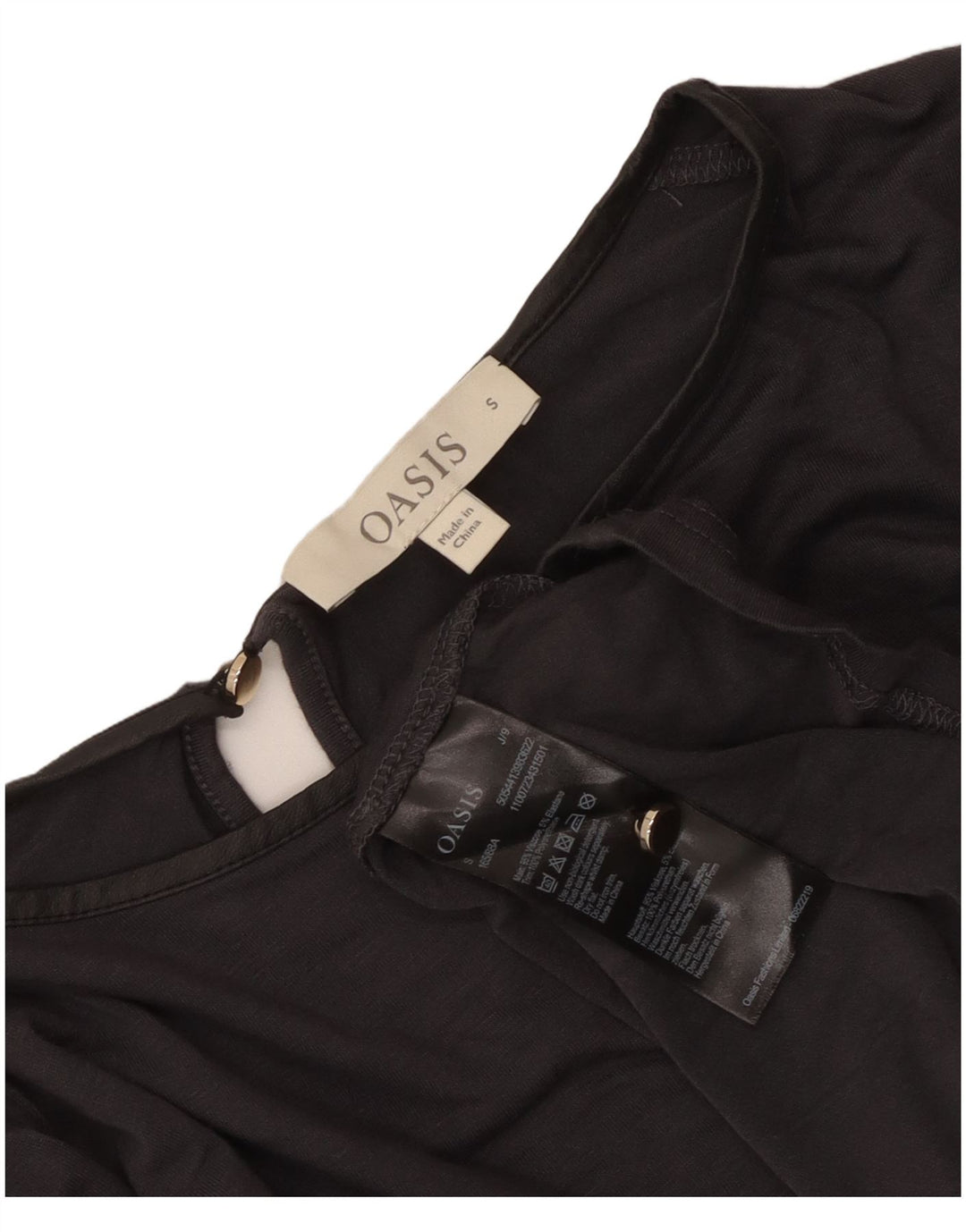 Oasis Blusa de manga larga para mujer UK 10 Small Grey Viscosa