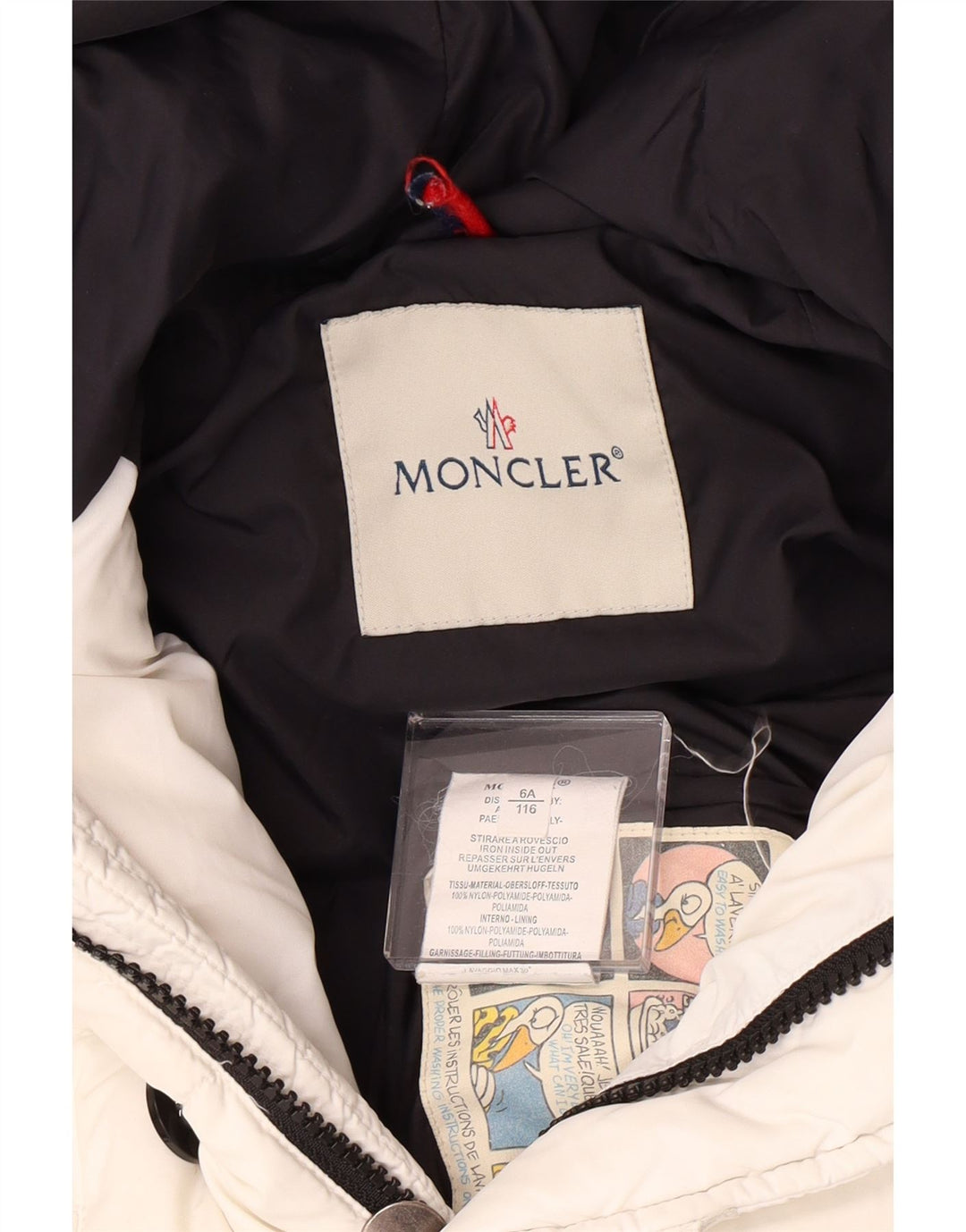 MONCLER Chaqueta acolchada con capucha para niña 5-6 años Nylon blanco