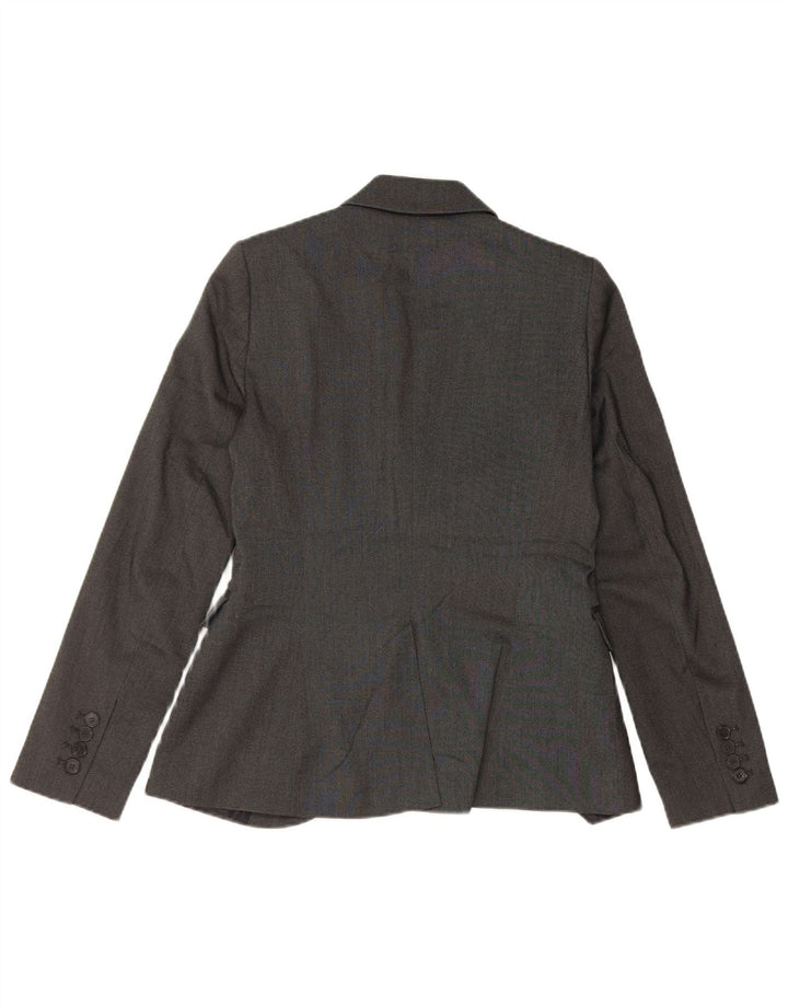 Zara Mujer Chaqueta Blazer De 1 Botón UK 42 Poliéster Gris Medio
