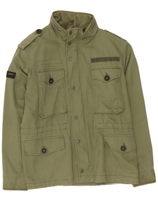 SUPERDRY Chaqueta militar para hombre UK 40 Large Algodón verde