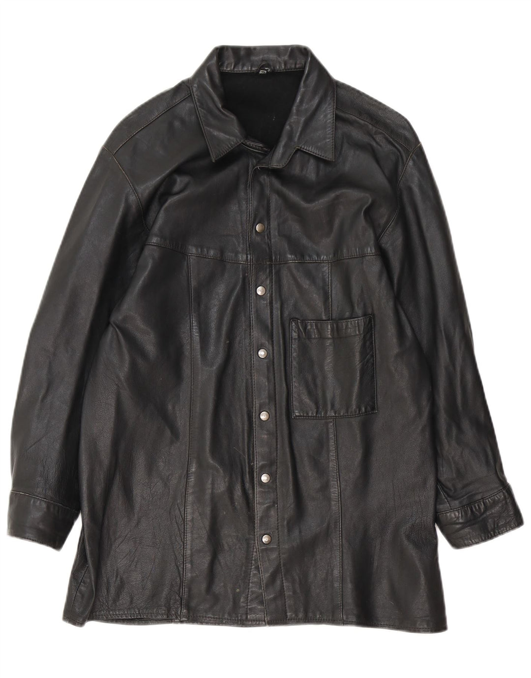 Vintage hombres chaqueta de cuero Reino Unido 38 medio negro