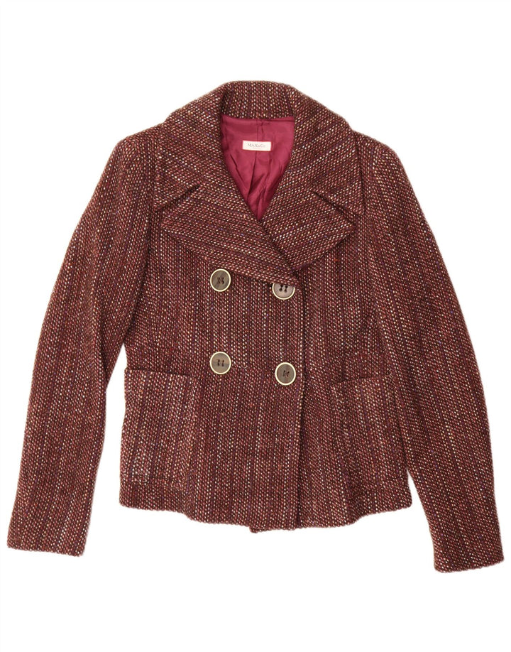 Max & Co. Chaqueta tipo blazer con doble botonadura para mujer Reino Unido 42 Marrón medio moteado
