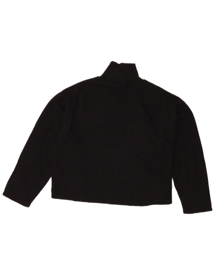Zara Mujer Crop Turtle Neck Jumper Sweater UK 40 Medium Negro