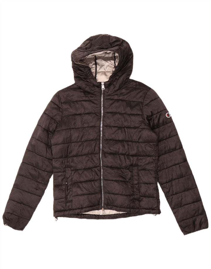 Champion Chaqueta Acolchada Con Capucha Mujer UK 40 XL Poliamida Negra