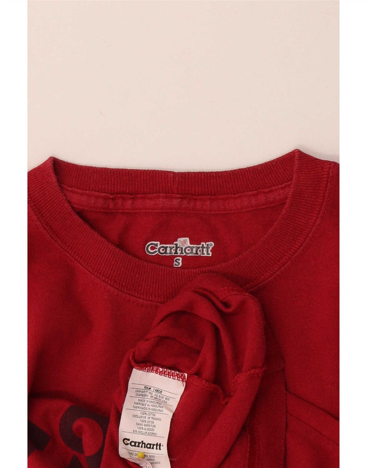 Carhartt Hombre Camiseta Gráfica Top Pequeño Algodón Rojo