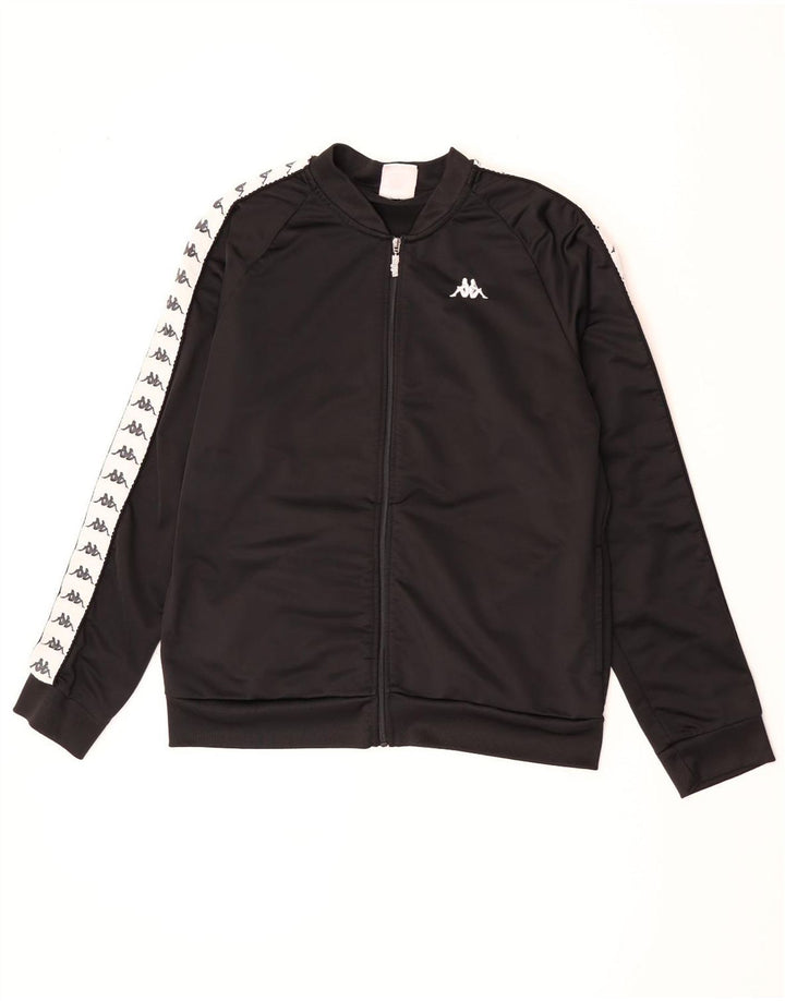 Kappa Mens Graphic Chándal Top Chaqueta XL Poliéster Negro
