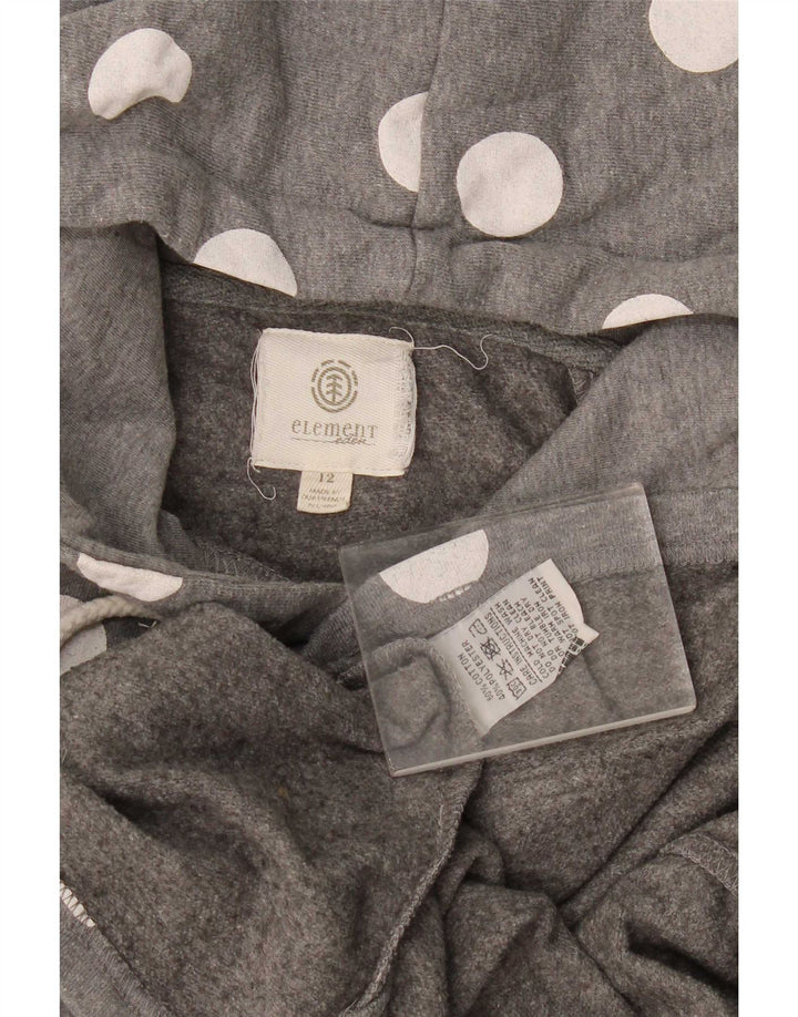 Element Sudadera con capucha para mujer US 12 Grande Gris Lunares Algodón