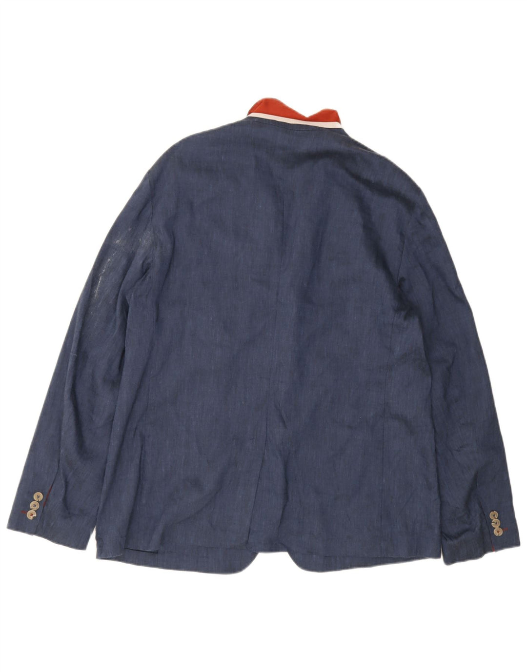 Ted Baker Chaqueta tipo blazer de 3 botones para hombre, talla 6, 2XL, lino azul