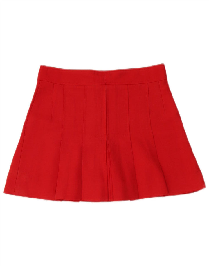 Vintage mujer mini falda de línea A W28 rojo medio