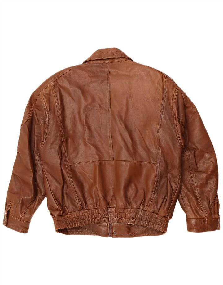 Kartel Chaqueta de cuero para hombre UK 40 Large Cuero marrón