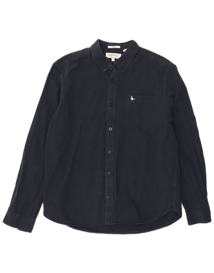 JACK WILLS Camisa ajustada para hombre, talla grande, azul marino