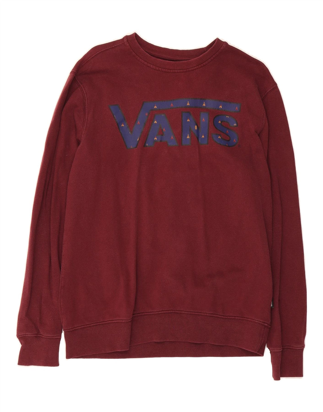 VANS Mens Graphic Sweatshirt Jumper Small Burgundy Cotton Vintage Vans and Second-Hand Vans from Messina Hembry 