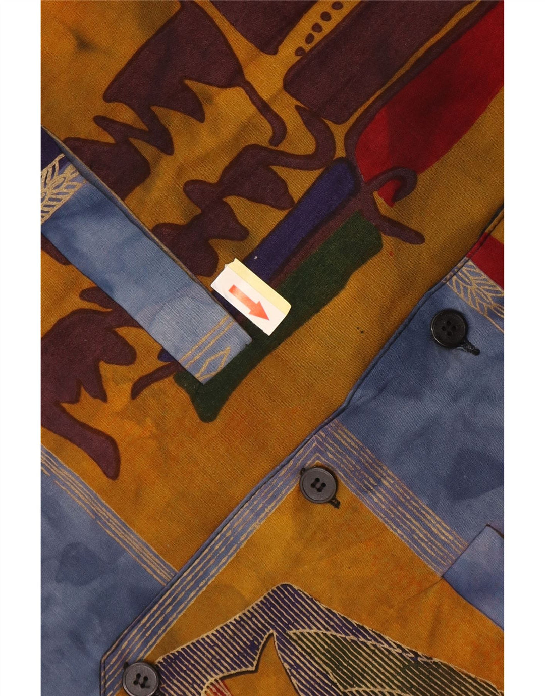 Vintage hombres patrón abstracto chaleco grande azul