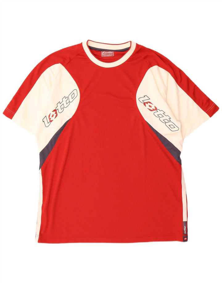 Lotto Camiseta gráfica para hombre Top 2XL Poliéster color block rojo
