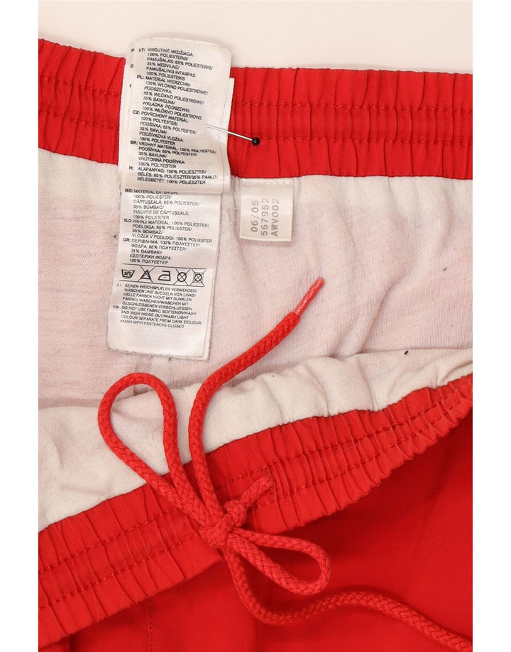 Adidas Pantalones de chándal para hombre UK 44/46 Large Rojo Poliéster